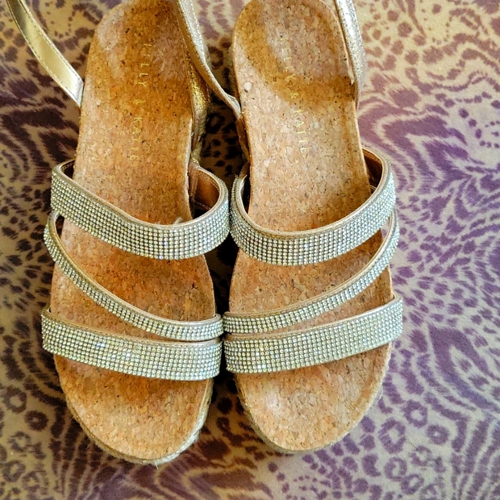 Size 7.5 Kelly And Katie Rhinestone and cork sandals. Never worn